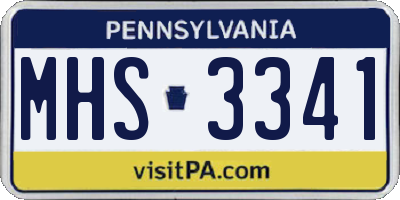 PA license plate MHS3341