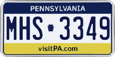 PA license plate MHS3349