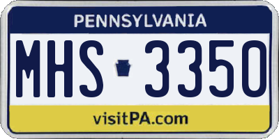 PA license plate MHS3350