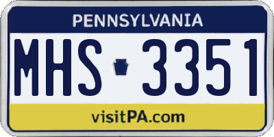 PA license plate MHS3351