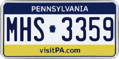 PA license plate MHS3359