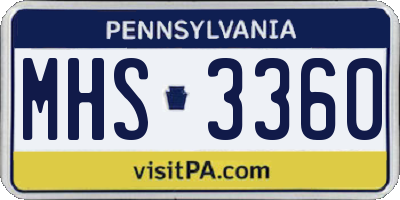 PA license plate MHS3360
