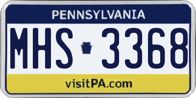 PA license plate MHS3368