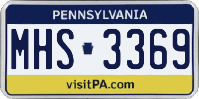 PA license plate MHS3369