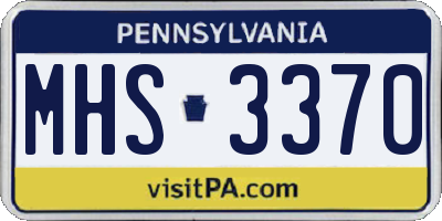 PA license plate MHS3370