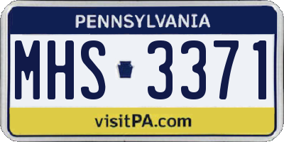 PA license plate MHS3371