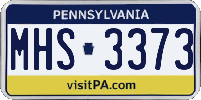 PA license plate MHS3373
