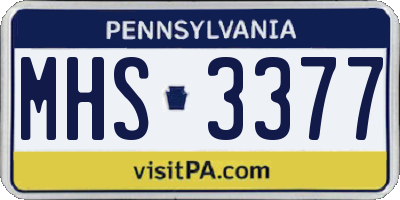 PA license plate MHS3377