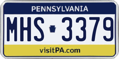 PA license plate MHS3379