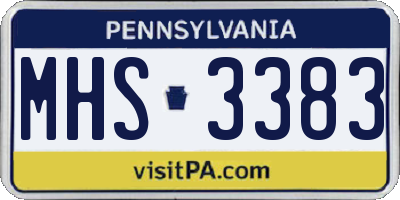 PA license plate MHS3383