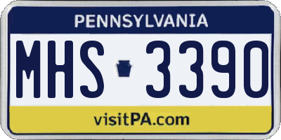PA license plate MHS3390