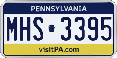 PA license plate MHS3395