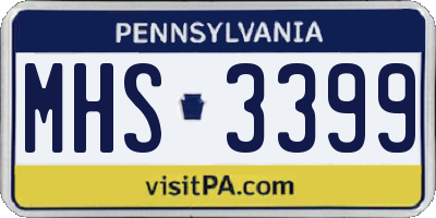 PA license plate MHS3399