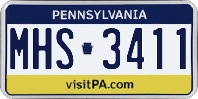 PA license plate MHS3411