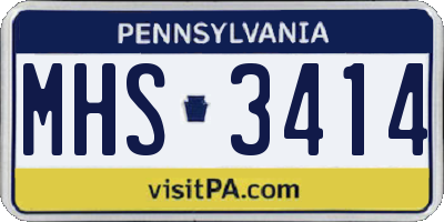 PA license plate MHS3414