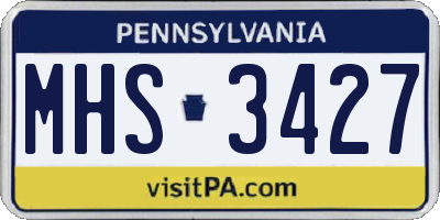 PA license plate MHS3427