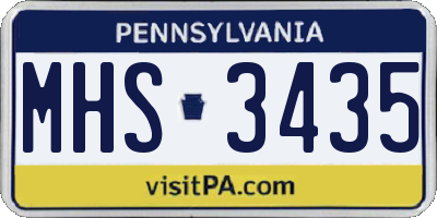 PA license plate MHS3435
