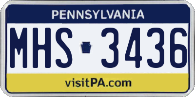 PA license plate MHS3436