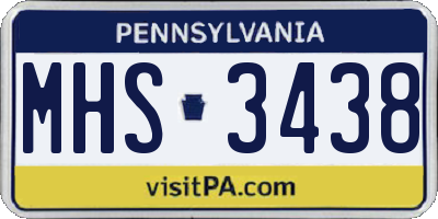 PA license plate MHS3438