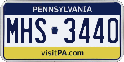 PA license plate MHS3440