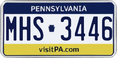 PA license plate MHS3446