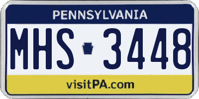 PA license plate MHS3448