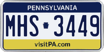PA license plate MHS3449