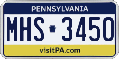 PA license plate MHS3450