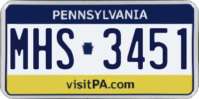 PA license plate MHS3451