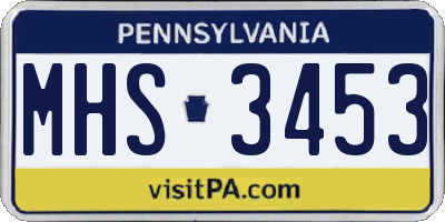 PA license plate MHS3453