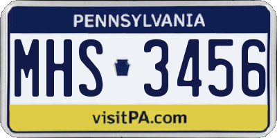 PA license plate MHS3456