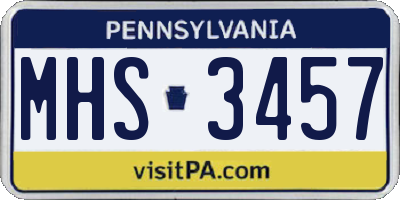 PA license plate MHS3457