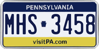 PA license plate MHS3458