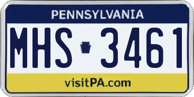 PA license plate MHS3461