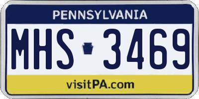 PA license plate MHS3469