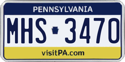 PA license plate MHS3470