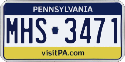PA license plate MHS3471
