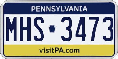 PA license plate MHS3473