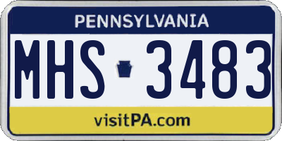 PA license plate MHS3483