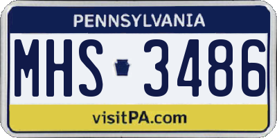 PA license plate MHS3486