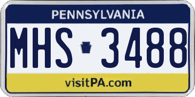 PA license plate MHS3488