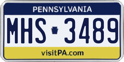 PA license plate MHS3489