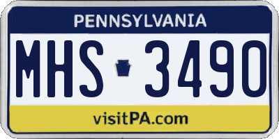 PA license plate MHS3490