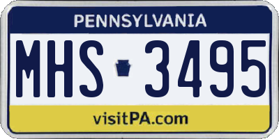 PA license plate MHS3495