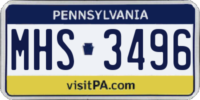 PA license plate MHS3496