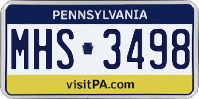 PA license plate MHS3498