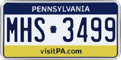 PA license plate MHS3499