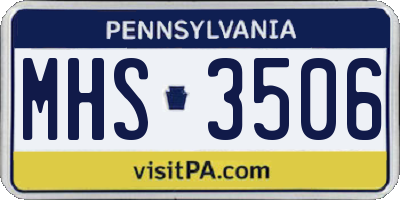 PA license plate MHS3506