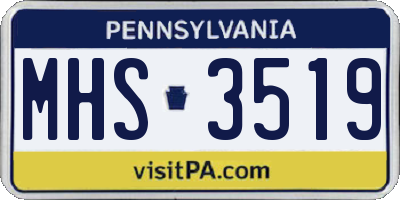 PA license plate MHS3519