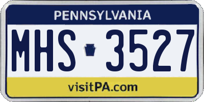 PA license plate MHS3527